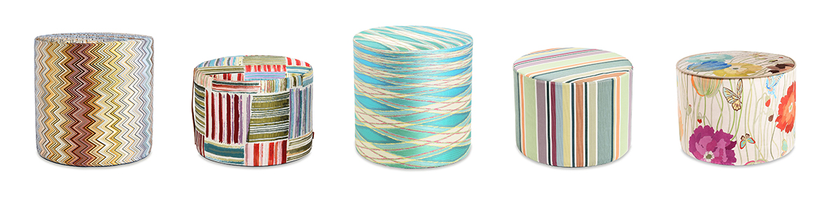 Missoni Home Hocker Puff Pouf Zylinder Gemustertes Design